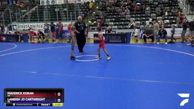 62 lbs 5th Place Match - Maverick Koran, GA vs Laneigh Jo Cartwright, OK