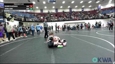 67 lbs Semifinal - Ruger Elizondo, Blue Devil Wrestling vs Josie Cink, Huskey Wrestling Club