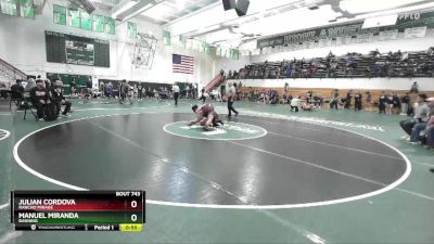 138 lbs Cons. Round 4 - Julian Cordova, Rancho Mirage vs Manuel Miranda, Banning