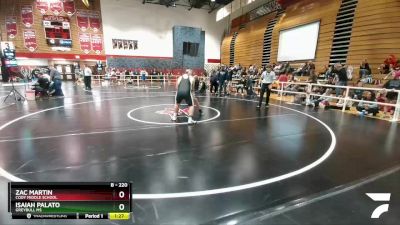 220 lbs Quarterfinal - Zac Martin, Cody Middle School vs Isaiah Palato, Greybull MS