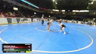 133 lbs Semifinal - Cristian Valle, Thorobred Wrestling Club vs Josyah Perez, Grindhouse Wrestling Club