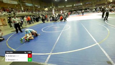 95 lbs Quarterfinal - Breadyn Anderson, Western Colorado WC vs Cole Simpson, Black Fox Wrestling Academy