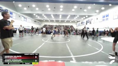 120 lbs Champ. Round 1 - Joseph Gonzalez, Youngblood Wrestling Club vs Jameson Valente, Servite High School