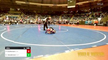 46 lbs Quarterfinal - Preslie Dickerson, Clinton Youth Wrestling vs Everlee Henderson, Tuttle Elite Wrestling Club