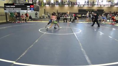 132 lbs Quarters - Carl Shew, Caveman Wrestling vs Grayson Manning, Moen Wrestling Academy