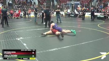 130 lbs 1st Place Match - Peyson Sova, St Johns WC vs Stella Eachen, Three Rivers Wildcats