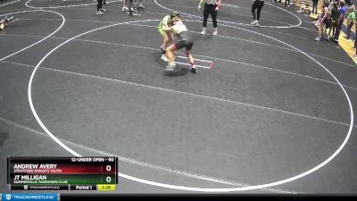 90 lbs Quarterfinal - Jt Milligan, Summerville Takedown Club vs Andrew Avery, Stratford Knights Youth