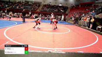 97-102 lbs Rr Rnd 2 - Harley Miller, HURRICANE WRESTLING ACADEMY vs Maddy Mauzey, Newkirk Takedown