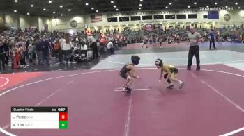 37 lbs Quarterfinal - Lucas Perez, Caldwell Wrestling Club vs Micah Thai, Golden Back