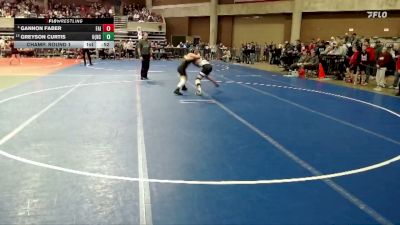 120 lbs Champ. Round 1 - Greyson Curtis, UNC (United North Central) vs Gannon Faber, Fairmont/MCW