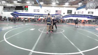 157 lbs Cons. Round 4 - Cameron James, Centennial (Corona) vs Akosha Okenov, Birmingham Charter