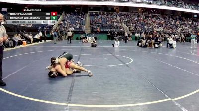 3A 126 lbs Champ. Round 1 - Redmond Williamson, Northern Nash High School vs Noah Faulkner, Central Davidson High School