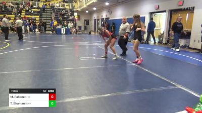 110 lbs 3rd Place - Mya Pallone, Steel Valley vs Teagan Shuman, Berks Catholic