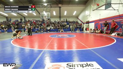 73-82 lbs Rr Rnd 5 - Malea Hawkins, Tulsa Union Girls vs Jersey Skaggs, Sand Springs JH (SS)