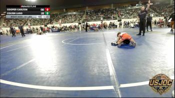 61 lbs Round Of 16 - Cooper Carlton, Cowboy Wrestling Club vs Colten Lugo, Liberty Warrior Wrestling Club