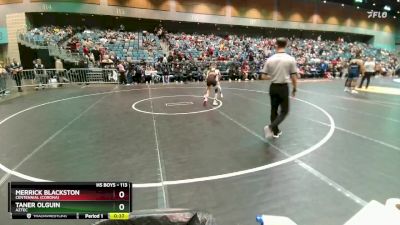 113 lbs Cons. Round 4 - Merrick Blackston, Centennial (Corona) vs Taner Olguin, Aztec