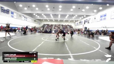 100 lbs Champ. Round 1 - Caro Caylee, Rancho Bernardo Wrestling Club vs Danna Ecute, Orange High School