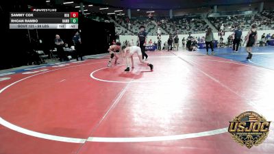 98 lbs Consi Of 4 - Sammy Cox, Blaine County Grapplers vs Rhoan Rambo, Rambo Wrestling