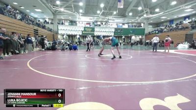 190 lbs Quarterfinal - Jovanni Mansour, Granite Hills vs Luka Bojicic, La Costa Canyon