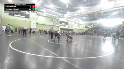 190 lbs Quarterfinal - Zoe Brodin, SAN PEDRO vs Camila Del Cid, MACES
