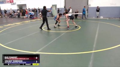 120 lbs Cons. Round 2 - Vincent Robinson, Avalanche Wrestling Association vs Gus Fonkert, Dillingham Wolverine Wrestling Club