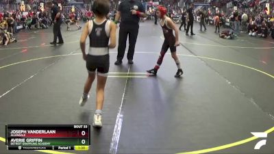 66 lbs Cons. Round 2 - Averie Griffin, Detroit Grappling Academy vs Joseph Vanderlaan, Allendale