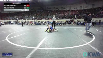 64 lbs Consi Of 16 #2 - Colten Sumrall, Harrah Little League Wrestling vs Nelijah Davis, Black Fox Wrestling Club