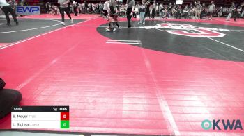 55 lbs Quarterfinal - Brodee Meyer, Team Tulsa Wrestling Club vs Legend Bigheart, Sperry Wrestling Club