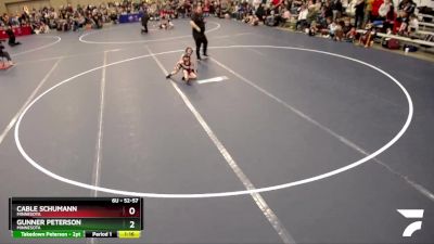 52-57 lbs Quarterfinal - Cable Schumann, Minnesota vs Gunner Peterson, Minnesota