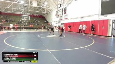 165 lbs Cons. Round 4 - Brandon Men, Victor Valley College vs Cory Flores, Santa Ana College