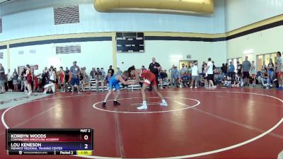 100 lbs Cons. Round 3 - Korbyn Woods, Contenders Wrestling Academy vs Lou Keneson, Midwest Regional Training Center