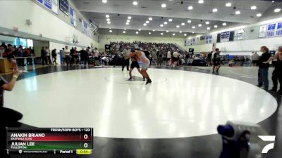 120 lbs Cons. Round 2 - Julian Lee, Fullerton vs Anakin Briano, Eastvale Elite