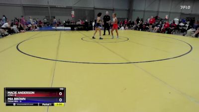 110 lbs Round 2 (8 Team) - Macie Anderson, Utah vs Mia Brown, Texas Red