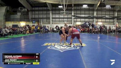 285 lbs Champ. Round 1 - Michael Alfonso, Rhode Island College vs Jake Peavey, University Of Southern Maine