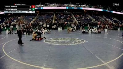 1A 175 lbs 3rd Place Match - Caden Bond, Uwharrie Charter Academy vs Clay Seagle, Swain County High School