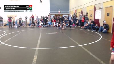 49 lbs Cons. Rd Of 16 - Teancum Bingham, Gooding Cobra Wrestling Club vs Arlo Vickery, Emmett Wrestling Club
