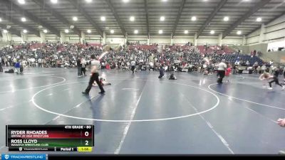 80 lbs 3rd Place Match - Ryder Rhoades, Uintah Jr High Wrestling vs Ross Lloyd, Wasatch Wrestling Club