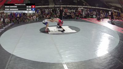 113 lbs Evan Centeno, Utah 1 HS Boys vs Cody Sieminski, Washington 1 HS Boys