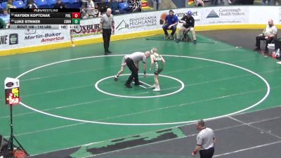 110 lbs Round Of 64 - Hayden Koptchak, Philipsburg-Osceola vs Luke Striner, Connellsville