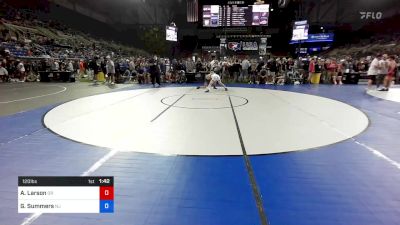 120 lbs Cons 32 #1 - Aidan Larson, Oregon vs Gage Summers, New Jersey