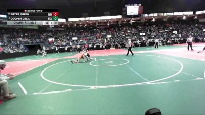 120 lbs Champ. Round 2 - Cooper Cecil, WKA2 vs Bryer Green, CLM2