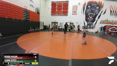 70-74 lbs Round 3 - Kobbe Smith, Tongue River Wrestling Club vs Ryker Sayler, Thermopolis Wrestling Club