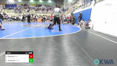 43 lbs Round Of 16 - Jackson Rosholt, Piedmont vs Luke Emerson, Hennessey Takedown Club