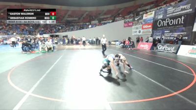 5A Boys 113 lbs Quarterfinal - Sebastian Romero, McKay Boys vs Easton Waldron, Mountain View Boys