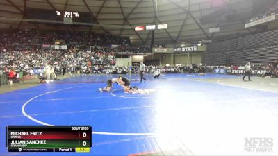 2A 144 lbs Quarterfinal - Julian Sanchez, Grandview vs Michael Fritz, Orting