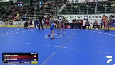70 lbs 3rd Place Match - Brennan Hart, MI vs Hudson Ruge, IA