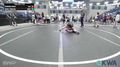 126 lbs Final - Rowdie Peck, Hinton Takedown Club vs Emily Melvin, Woodward Youth Wrestling