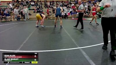 150 lbs Champ. Round 1 - Ryan Allen, First State Military Academy vs Blake Bearley, Sanford H S