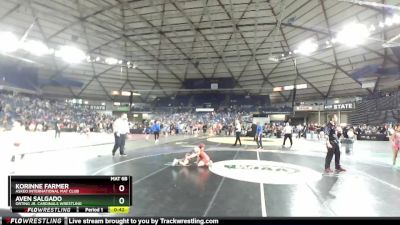 61-63 lbs Round 3 - Korinne Farmer, Askeo International Mat Club vs Aven Salgado, Orting Jr. Cardinals Wrestling