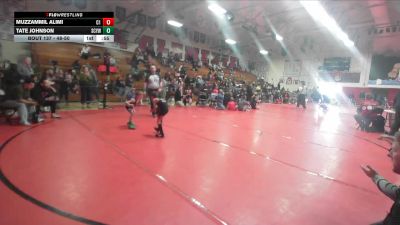 48-50 lbs Round 2 - Tate Johnson, San Clemente Youth Wrestling vs Muzzammil Alimi, Corona 100